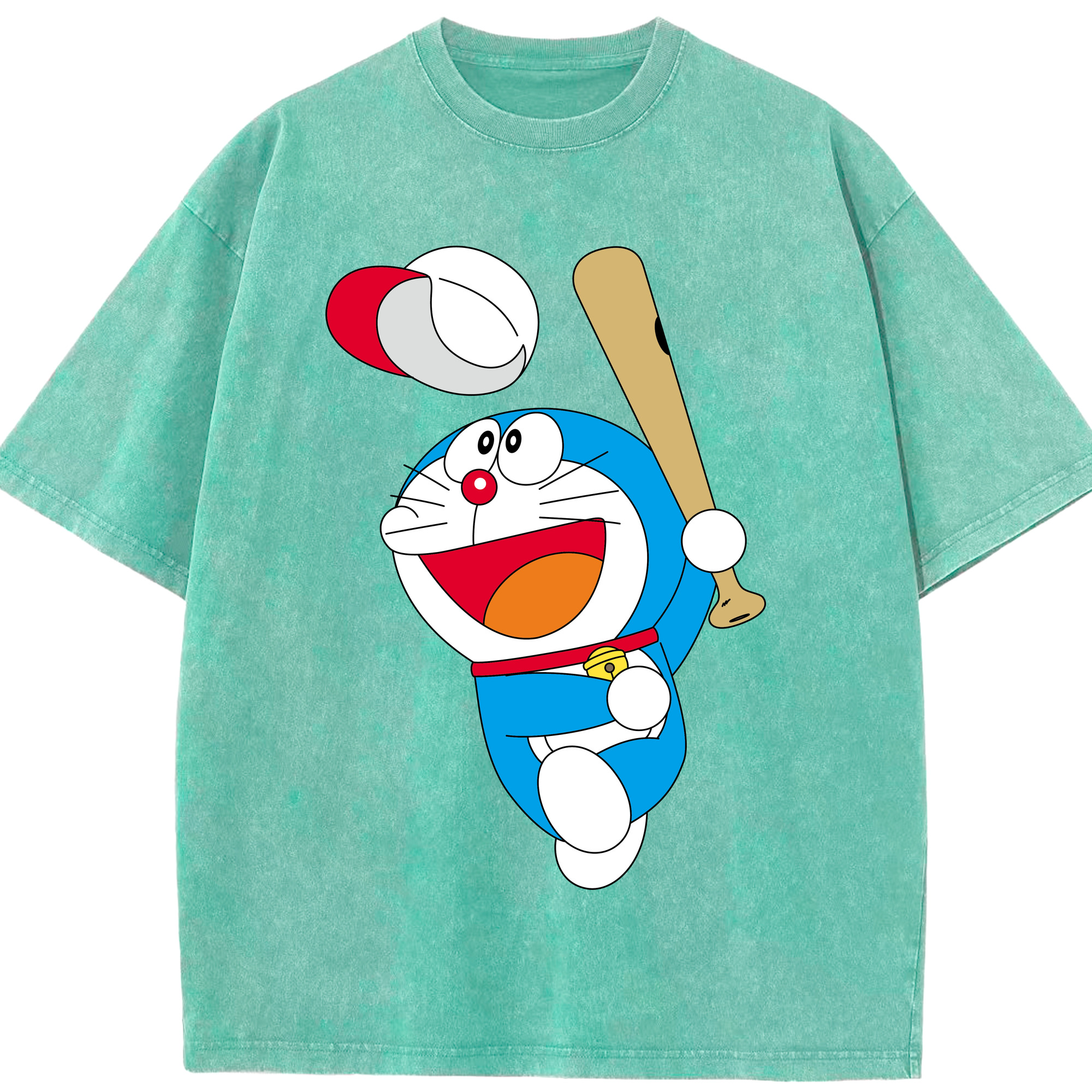 （画像用） ドラえもん Doraemon 綿100% ヴィンテージ風 半袖Tシャツ（フロントプリント）